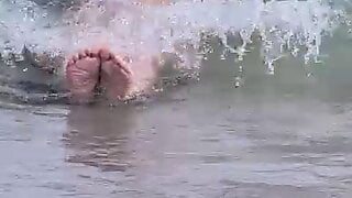 Random snipets of girl walking around in various thongs.