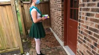 Girl scout selling cookies gets fucked by older man