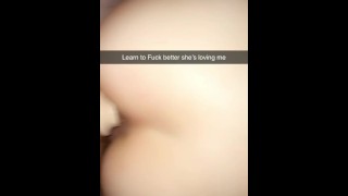 Cheating gf Snapchat’s bf while fucking roommate after argument
