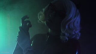 ASMR: vinyl nitrile MEDICAL GLOVES FETISH (blogger Arya Grander in latex rubber Halloween costume)