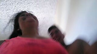 cheating wife dripping out cum after creampied by bbc he eats the cum and gives her snowball kiss cum to mouth