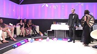 Slutty chicks sucking cocks in orgy