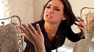 Tory Lane drinks the cum from her glass after the gangbang