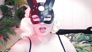 Jerk Off Instructions JOI wearing rabbit mask (Arya Grander) dirty talk POV