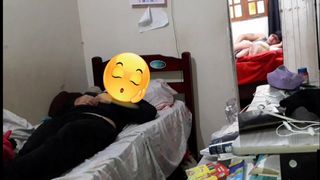 Unfaithful wife fucks her lover behind the back of the cuckold