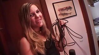 A cute German teen gets her shaved pussy demolished