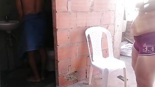 Fucking in secret I take advantage and have sex with my stepmother’s slut while my stepbrother is in the bathroom big ass woman