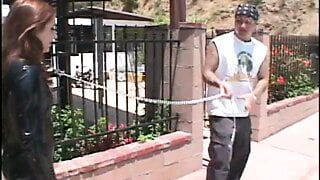 Double penetration gangbang for sexy Ariana in latex