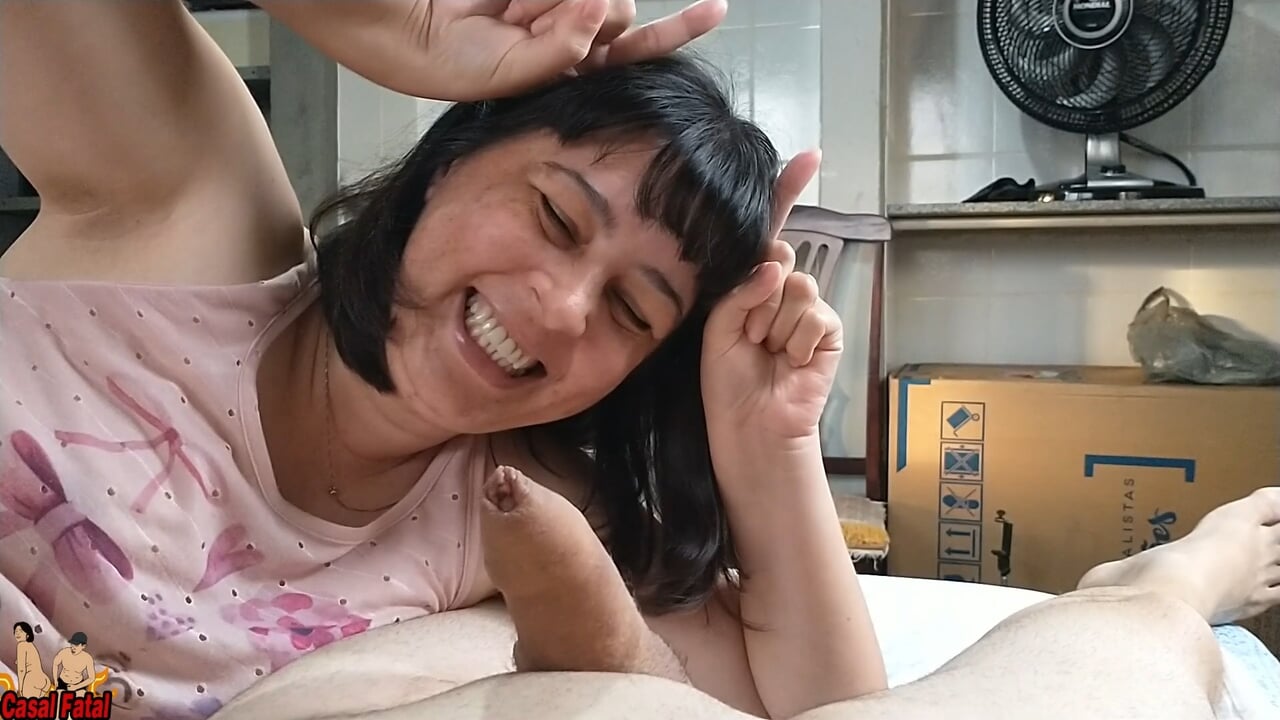 My wife handjob me while she talk dirty about me being a cuckold of small penis